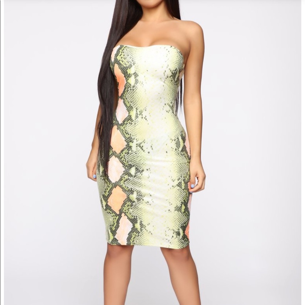 Sneak Into My Dms Snake Print Midi Dress